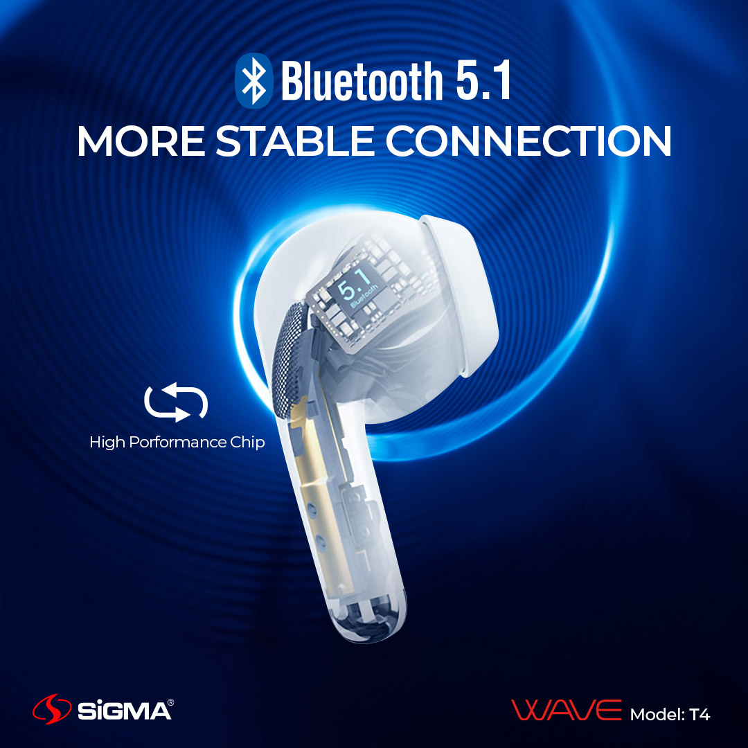 Sigma Wireless Earbuds Wave t4 TWS